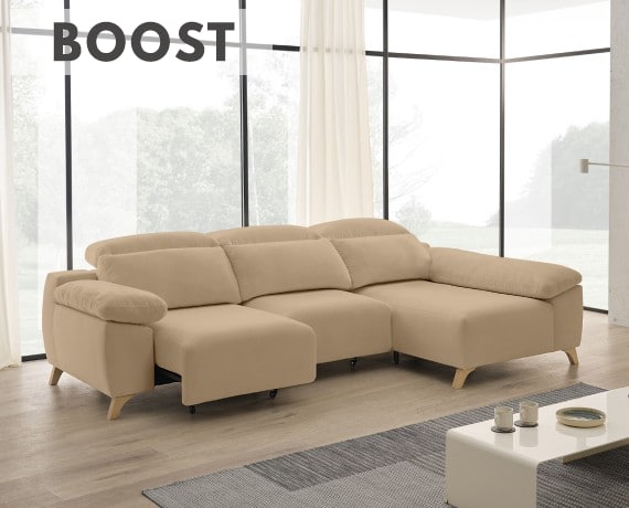 Sofá chaise longue de tela Boost de StyleKomfort - principal
