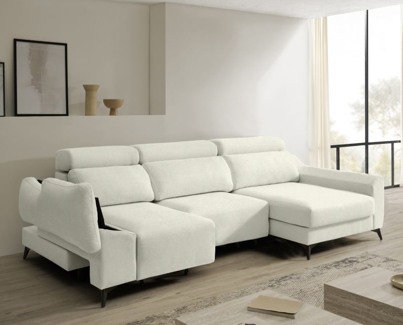 Sofá chaise longue de tela Dania de HOME - principal