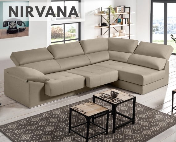 Sofá rinconera de tela Nirvana de HOME - principal