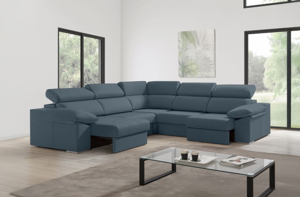 Sofá rinconera de tela Esmeralda XL de HOME - principal