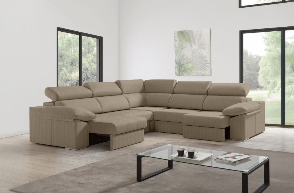 Sofá rinconera de tela Esmeralda XL de HOME - principal