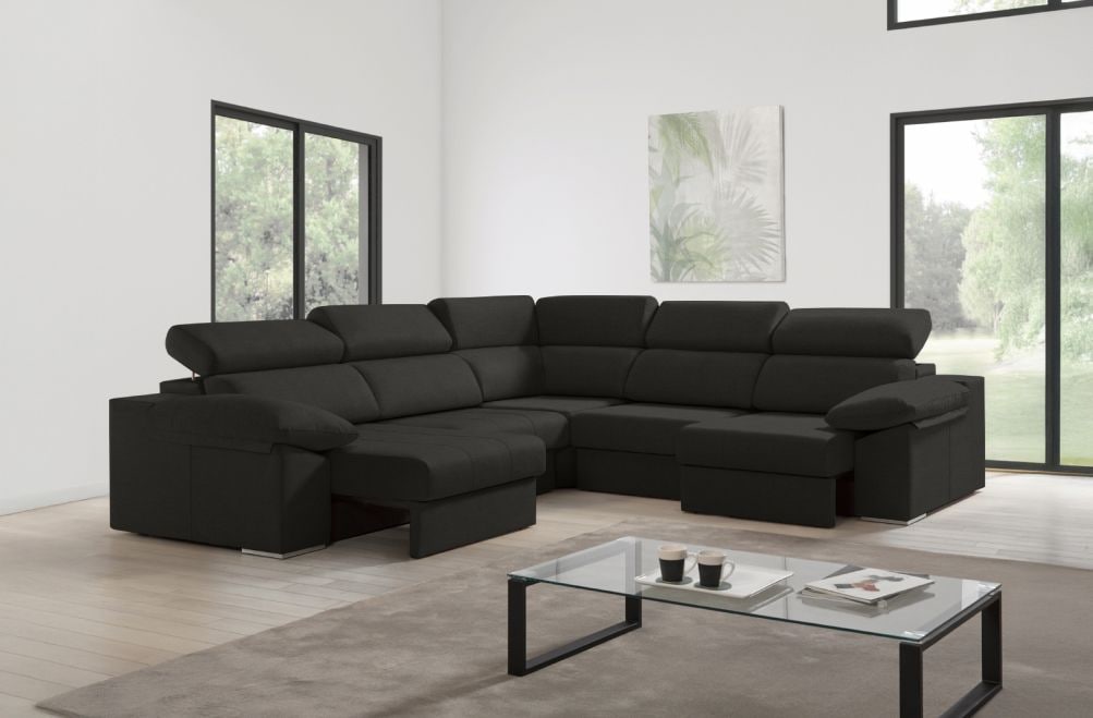 Sofá rinconera de tela Esmeralda XL de HOME - principal