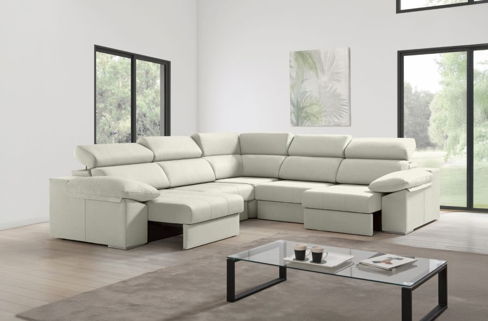 Sofá rinconera de tela Esmeralda XL de HOME - principal