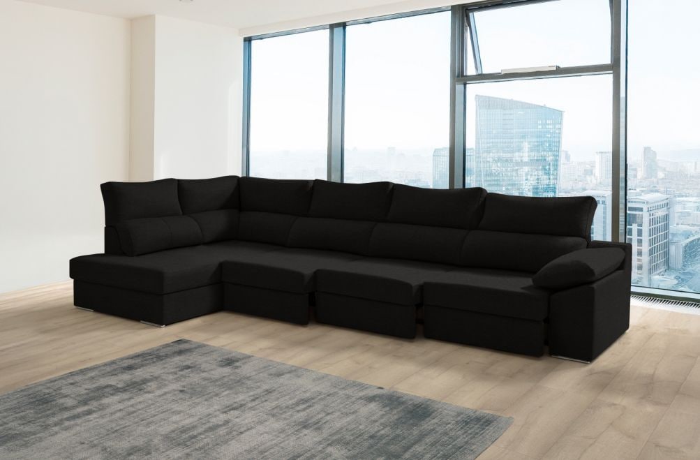 Sofá rinconera de tela Rachel XL de HOME - principal