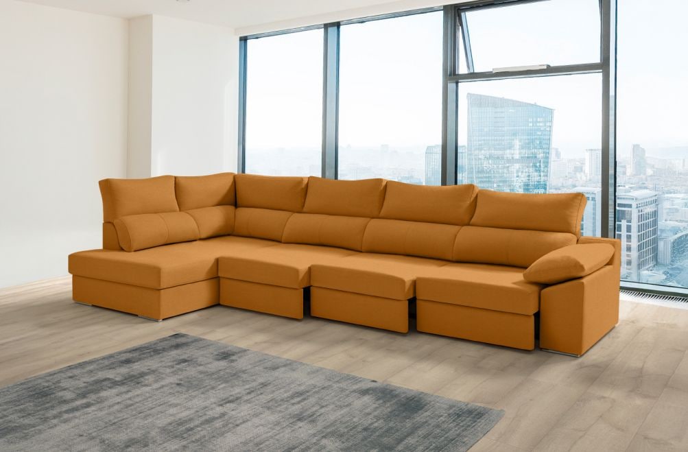 Sofá rinconera de tela Rachel XL de HOME - principal