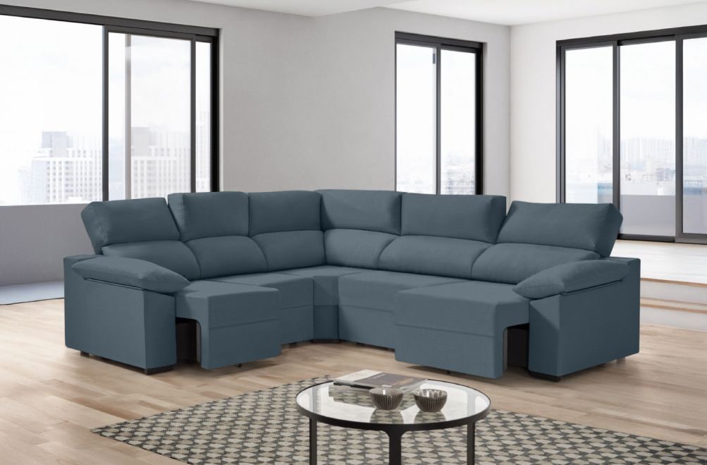 Sofá rinconera de tela Dener XL de HOME - principal