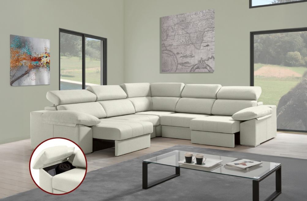 Sofá rinconera de tela Daresma XL de HOME - principal