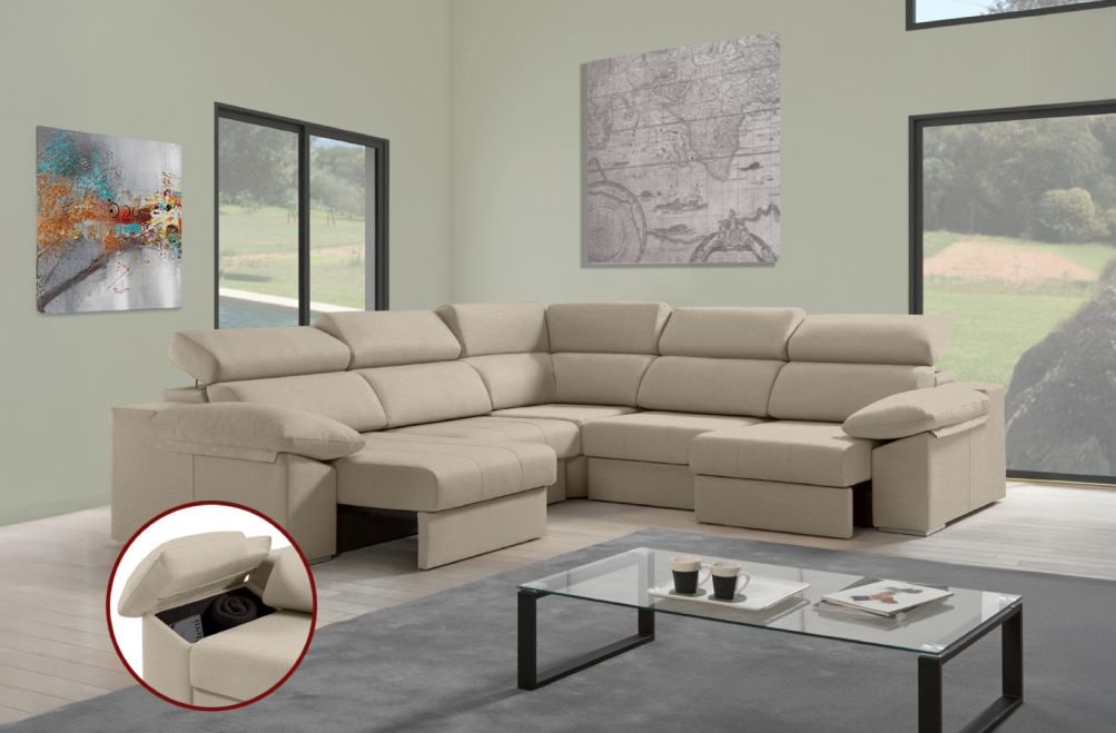 Sofá rinconera de tela Daresma XL de HOME - principal