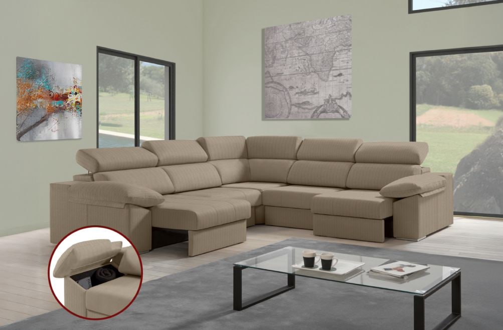 Sofá rinconera de tela Daresma XL de HOME - principal