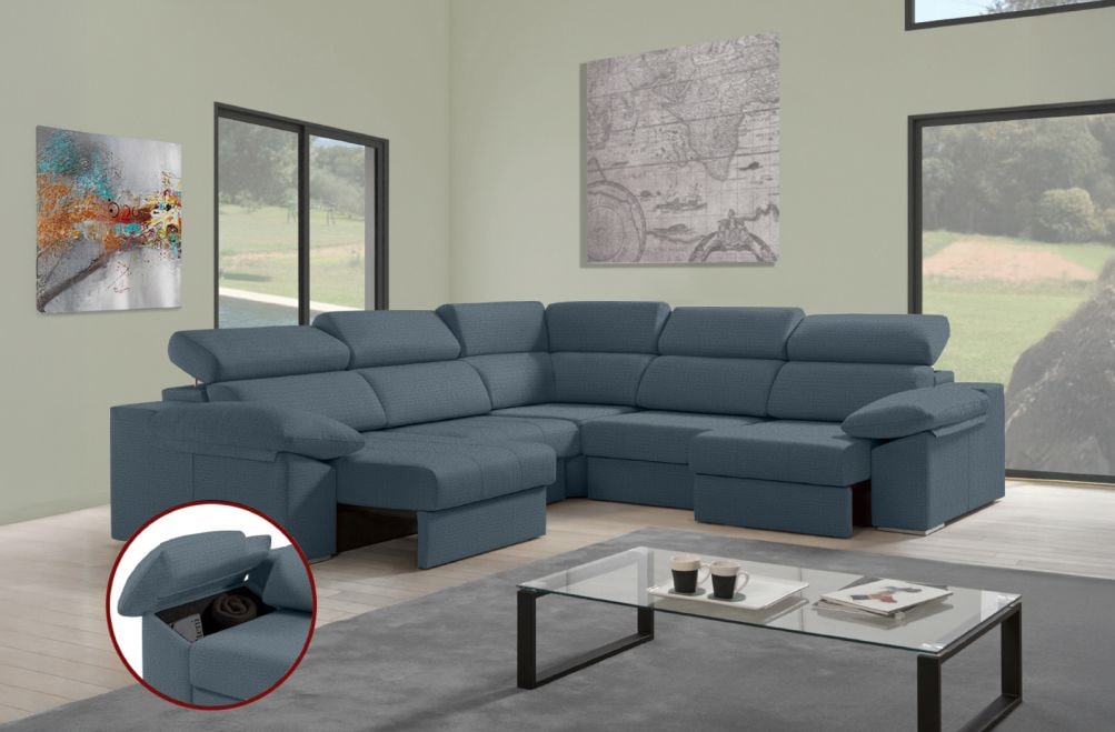 Sofá rinconera de tela Daresma XL de HOME - principal