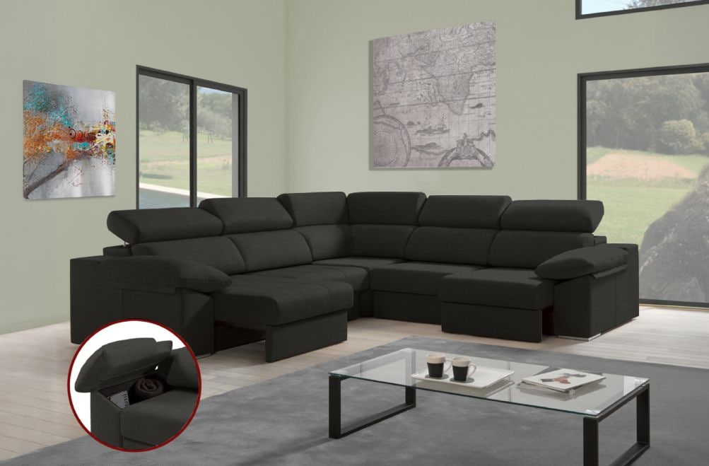 Sofá rinconera de tela Daresma XL de HOME - principal