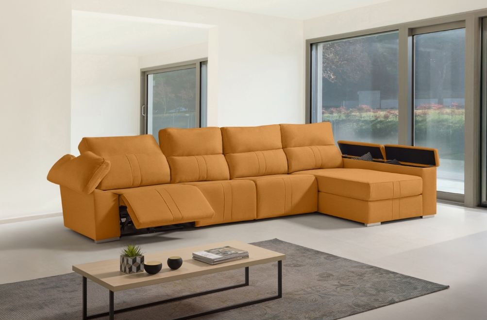 Sofá chaise longue relax de tela Coleman Plus de HOME - principal