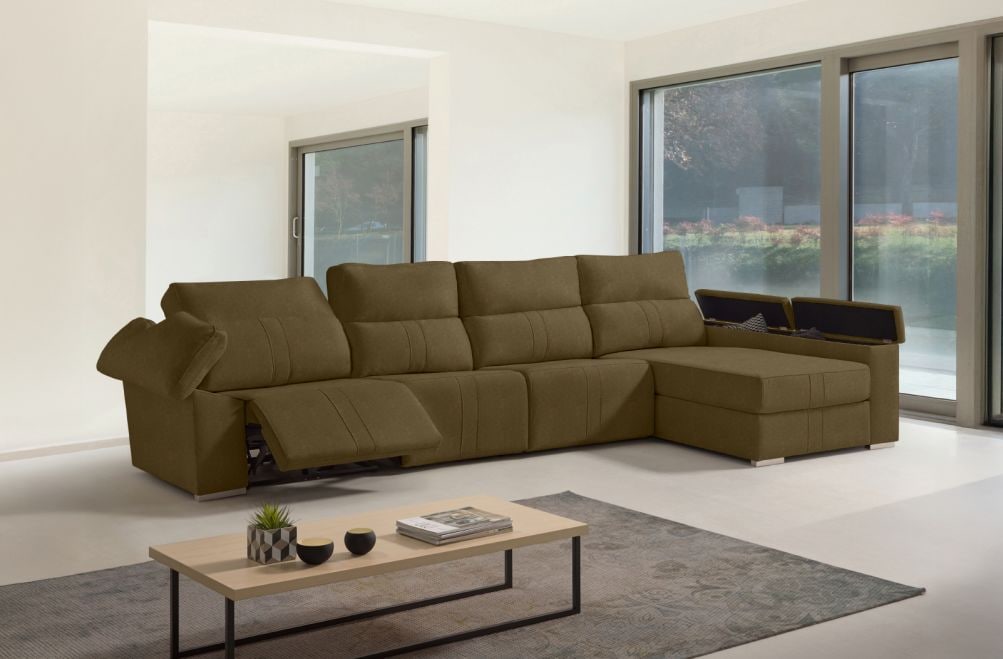 Sofá chaise longue relax de tela Coleman Plus de HOME - principal