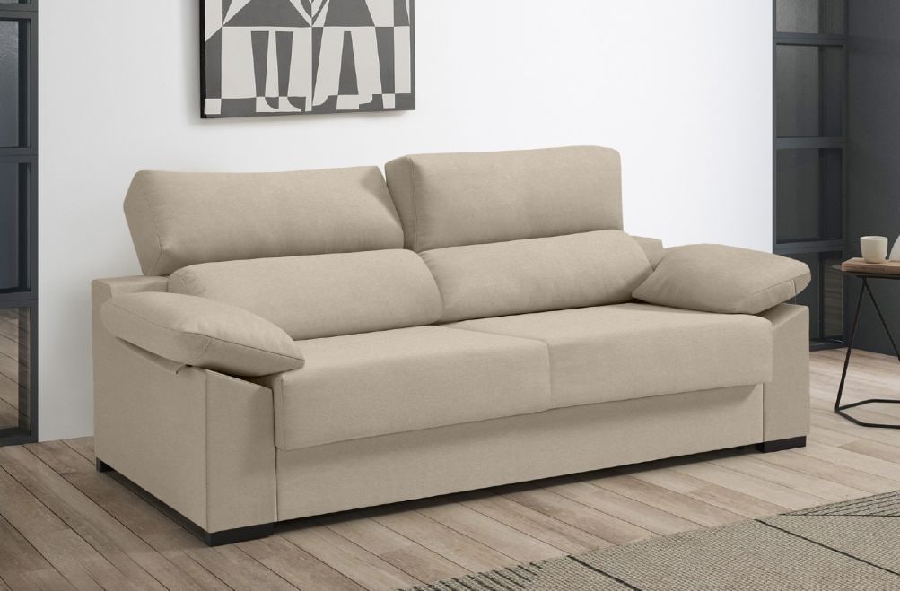 Sofá cama de apertura italiana de tela Mareol de HOME - principal