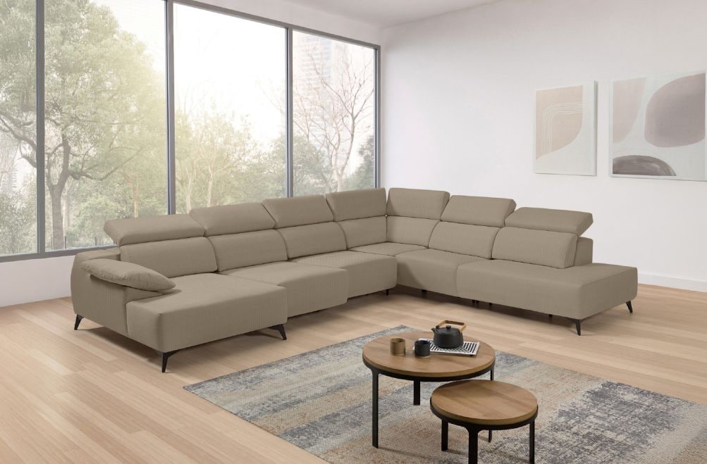 Sofá chaise longue terminal de tela Loren de StyleKomfort - principal