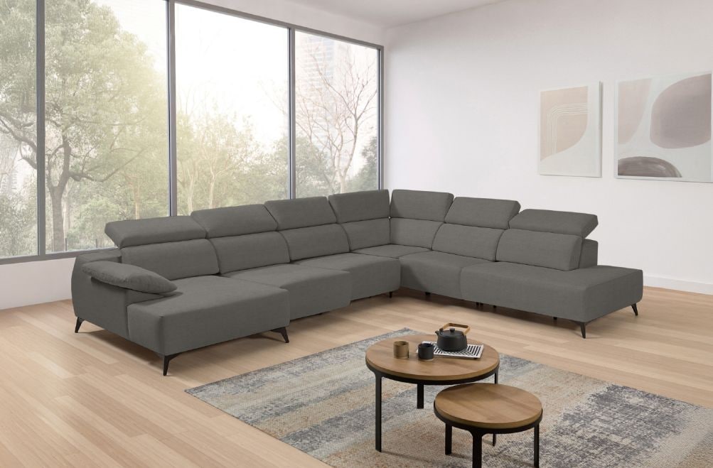 Sofá chaise longue terminal de tela Loren de StyleKomfort - principal