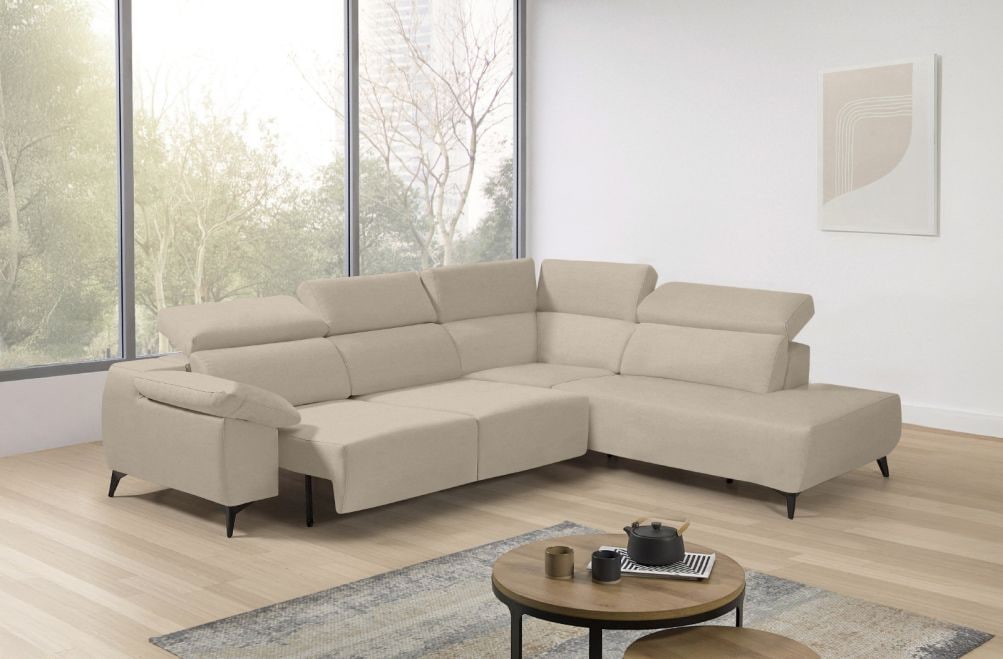 Sofá rinconera terminal de tela Loren Lite de StyleKomfort - principal