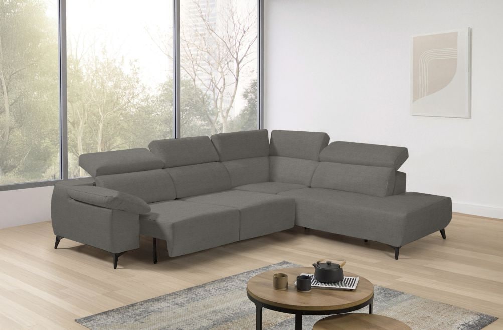 Sofá rinconera terminal de tela Loren Lite de StyleKomfort - principal