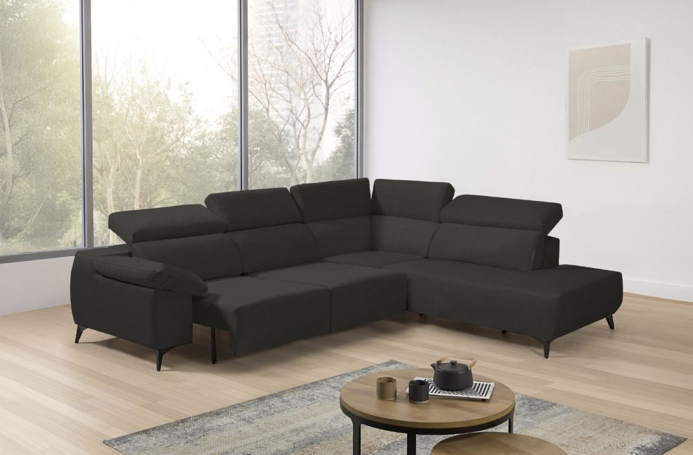 Sofá rinconera terminal de tela Loren Lite de StyleKomfort - principal