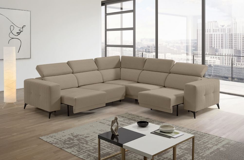 Sofá rinconera de tela Agnes XL de StyleKomfort - principal