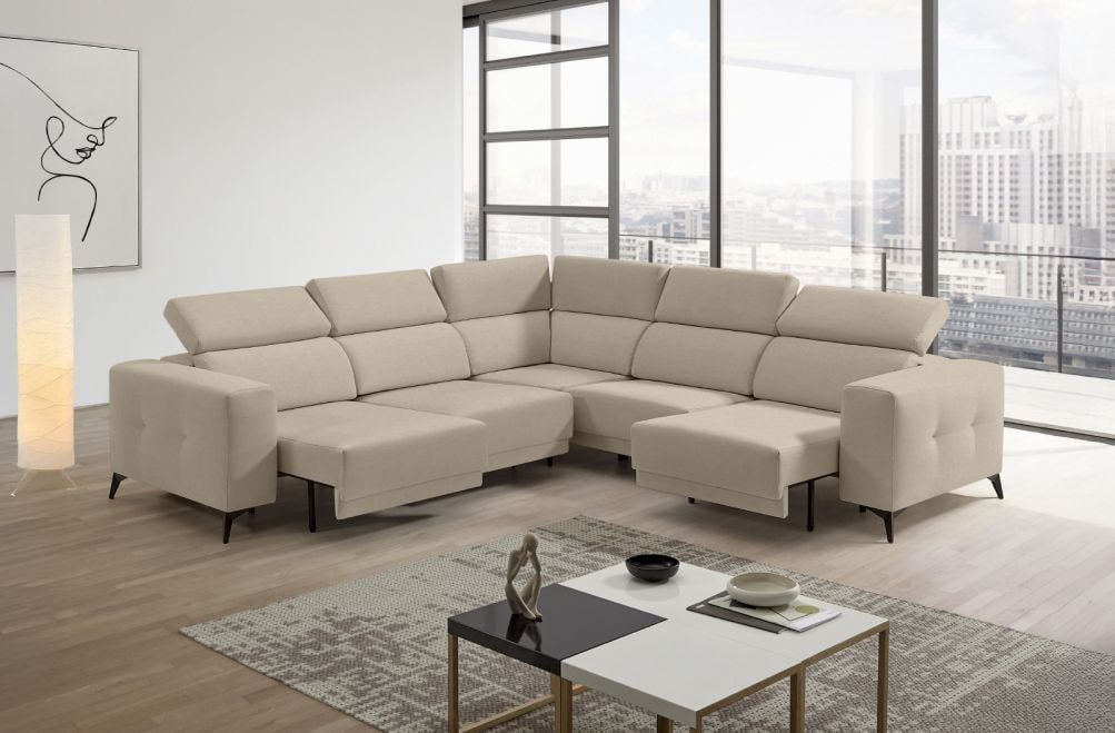 Sofá rinconera de tela Agnes XL de StyleKomfort - principal