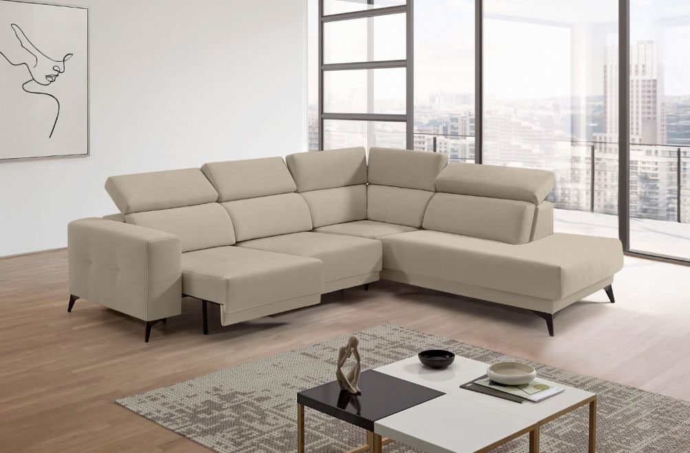 Sofá rinconera terminal de tela Agnes Lite de StyleKomfort - principal