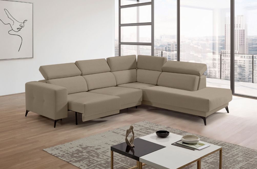 Sofá rinconera terminal de tela Agnes Lite de StyleKomfort - principal