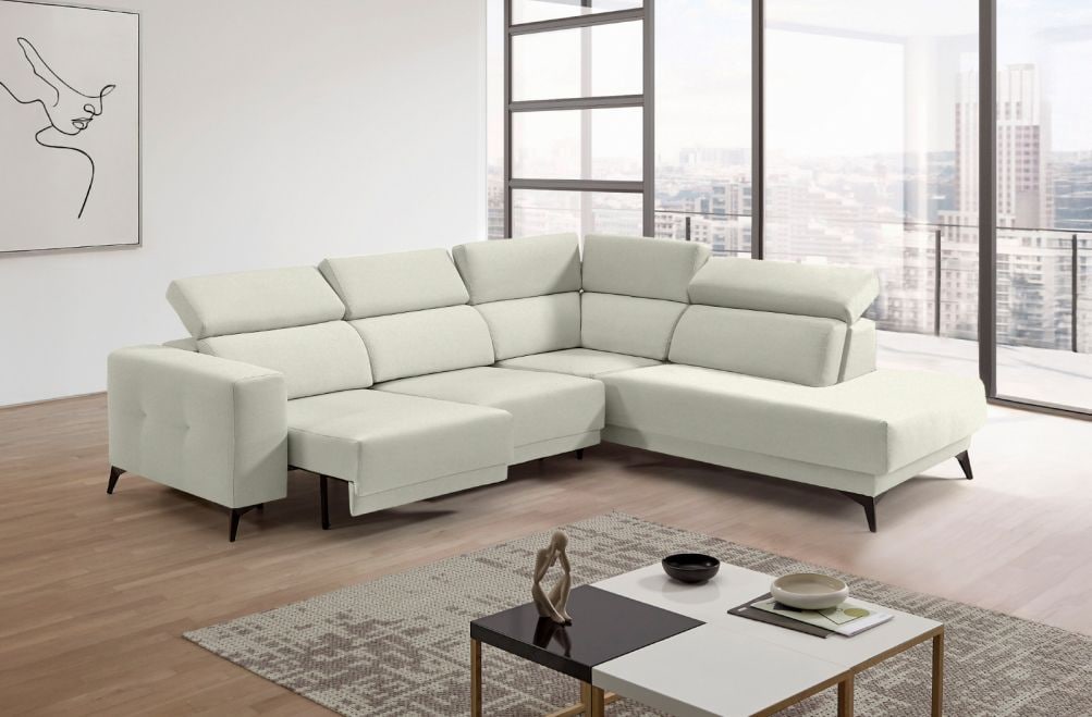 Sofá rinconera terminal de tela Agnes Lite de StyleKomfort - principal