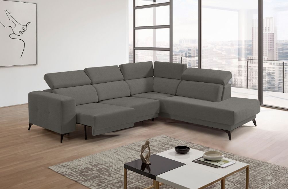 Sofá rinconera terminal de tela Agnes Lite de StyleKomfort - principal