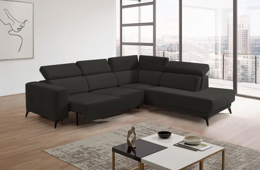 Sofá rinconera terminal de tela Agnes Lite de StyleKomfort - principal