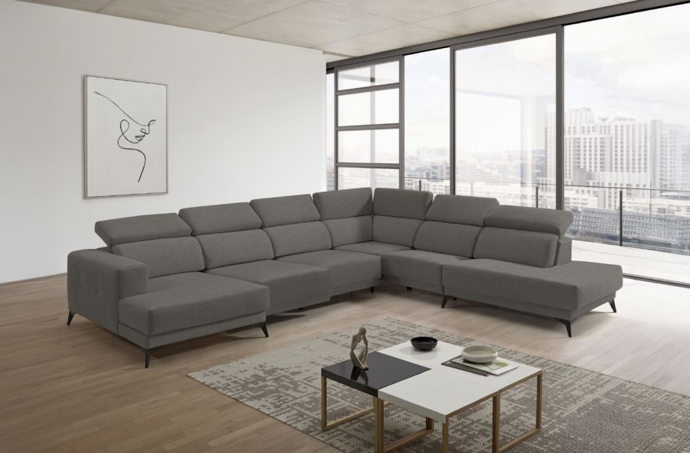 Sofá chaise longue terminal de tela Agnes de StyleKomfort - principal