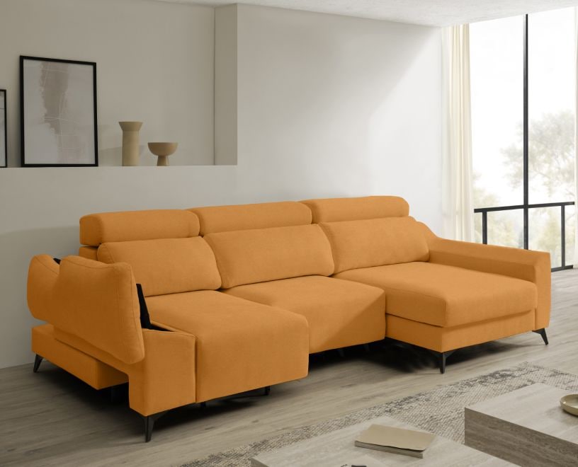 Sofá chaise longue de tela Dania de HOME - principal