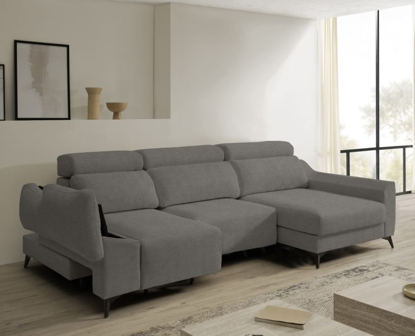 Sofá chaise longue de tela Dania de HOME - principal