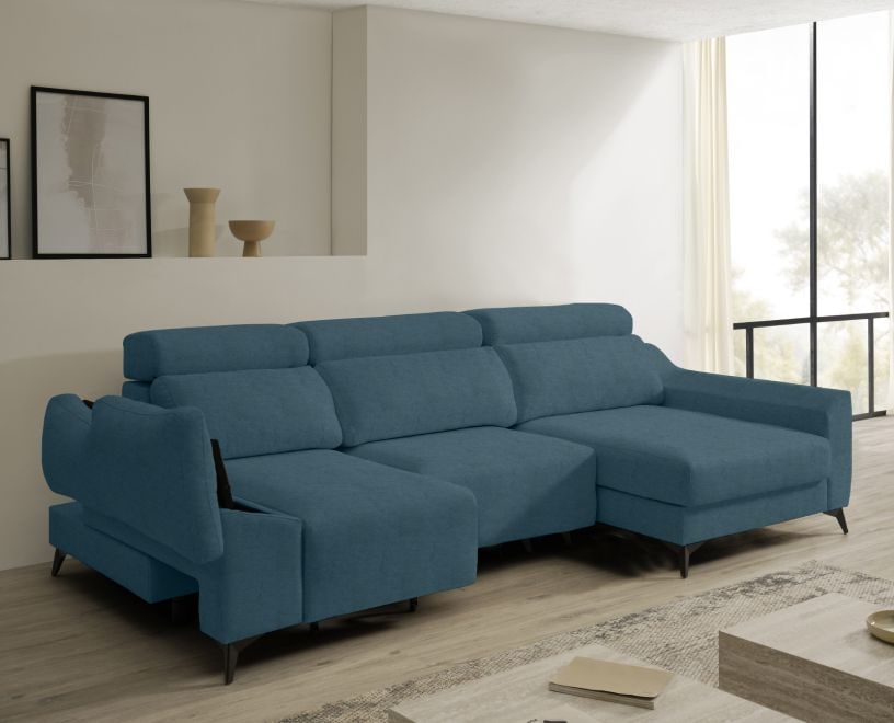 Sofá chaise longue de tela Dania de HOME - principal