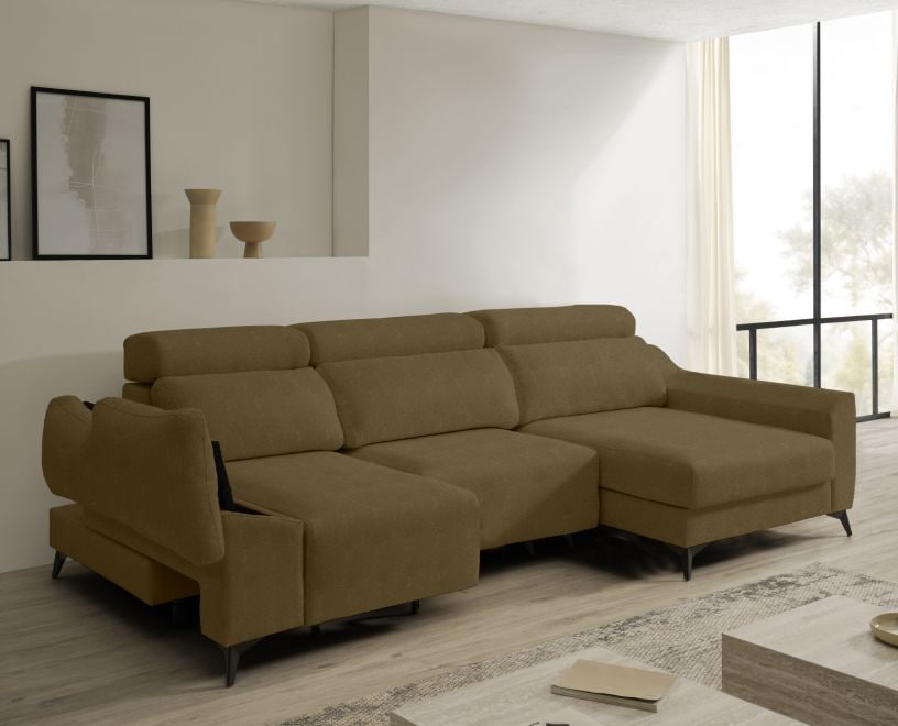 Sofá chaise longue de tela Dania de HOME - principal