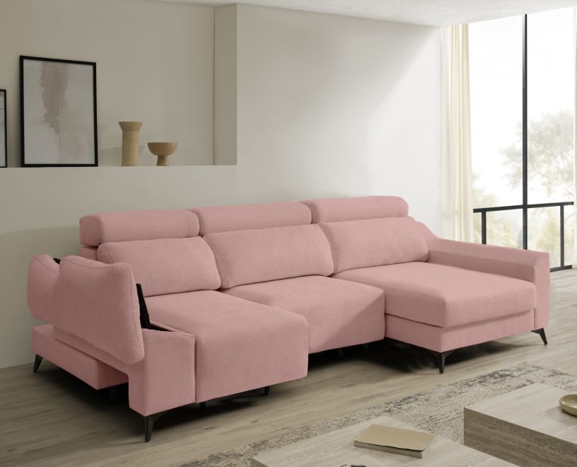 Sofá chaise longue de tela Dania de HOME - principal