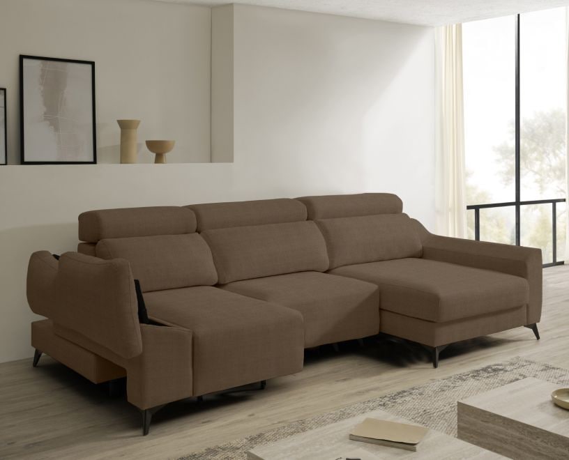 Sofá chaise longue de tela Dania de HOME - principal